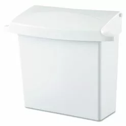 Rubbermaid® Commercial Sanitary Napkin Receptacle With Rigid Liner, Plastic, White