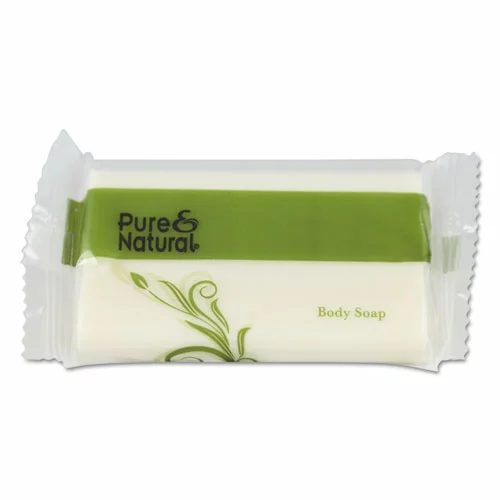 Pure & Natural™ Body And Facial Soap, Fresh Scent, # 1 1/2 Flow Wrap Bar, 500/Carton