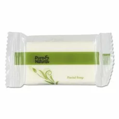 Pure & Natural™ Body And Facial Soap, Fresh Scent, # 3/4 Flow Wrap Bar, 1,000/Carton