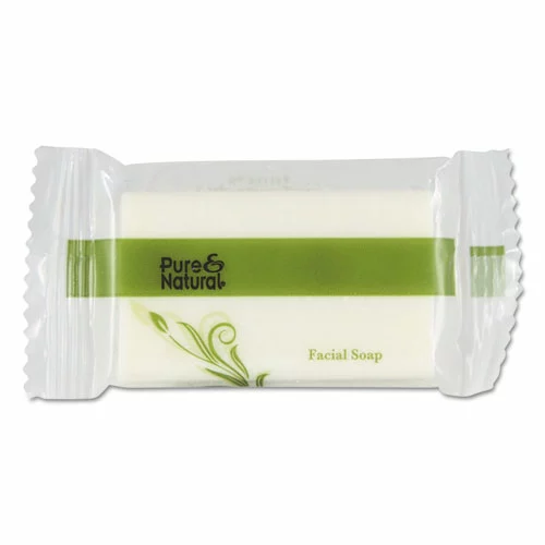 Pure & Natural™ Body And Facial Soap, Fresh Scent, # 3/4 Flow Wrap Bar, 1,000/Carton