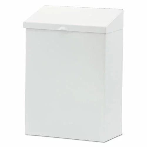 HOSPECO® Feminine Hygiene Product Waste Receptacle, Metal, White