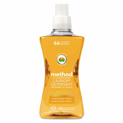 MethodĀ® 4X Concentrated Laundry Detergent, Ginger Mango, 53.5 Oz Bottle, 4/Carton