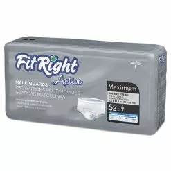 Medline FitRight Active Male Guards, 6" X 11", White, 52/Pack