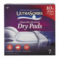 Medline Ultrasorbs Disposable Dry Pads, 23" X 35", Blue, 7/Box