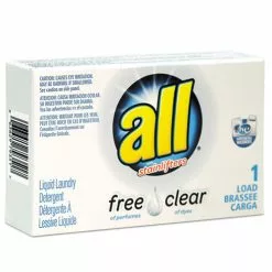 All® Free Clear HE Liquid Laundry Detergent, Unscented, 1.6 Oz Vend-Box, 100/Carton