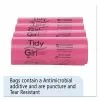 Tidy Girl™ Feminine Hygiene Sanitary Disposal Bags, 4" X 10", Pink/Black, 150 Bags/Roll, 4 Rolls/Carton