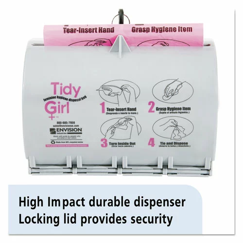 Tidy Girl™ Plastic Feminine Hygiene Disposal Bag Dispenser, Gray - Image 7