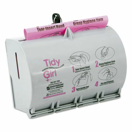 Tidy Girl™ Plastic Feminine Hygiene Disposal Bag Dispenser, Gray - Image 3