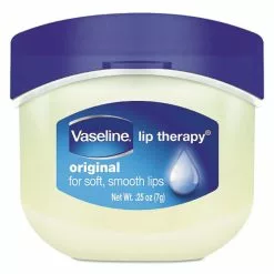 VaselineĀ® Lip Therapy, Original, 0.25 Oz, Plastic Flip-Top Container, 32/Carton