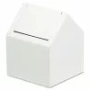 HOSPECO® Double Entry, Swing Top Floor Receptacle, Metal, White