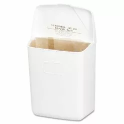 HOSPECO® Wall Mount Sanitary Napkin Receptacle-PPC, 1 Gal, PPC Plastic, White