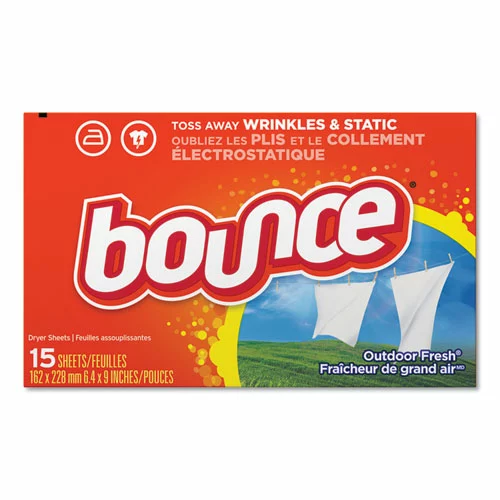 BounceĀ® Fabric Softener Sheets, Outdoor Fresh, 15 Sheets/Box, 15 Box/Carton