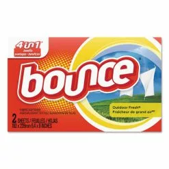 Bounce® Fabric Softener Sheets, Outdoor Fresh, 2/Box, 156 Boxes/Carton