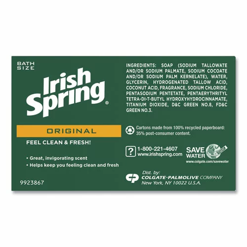 Irish Spring® Bar Soap, Clean Fresh Scent, 3.75 Oz, 3 Bars/Pack, 18 Packs/Carton - Image 3