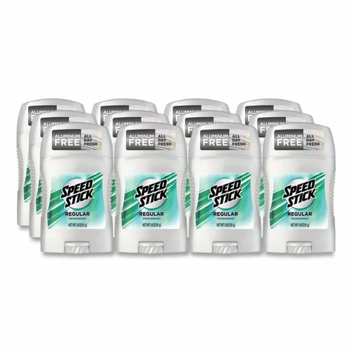 Speed Stick® Deodorant, Regular Scent, 1.8 Oz, White, 12/Carton