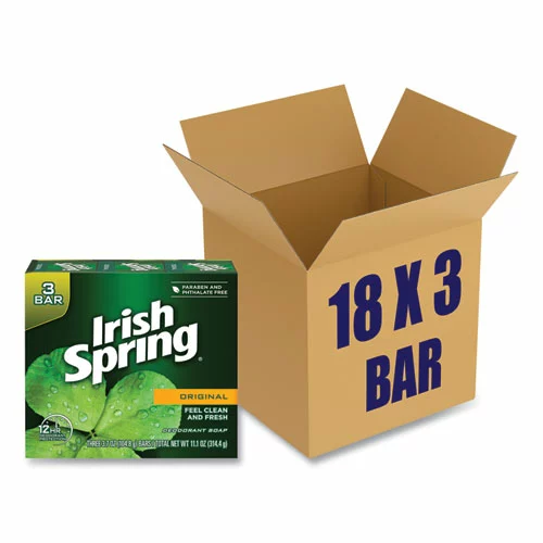 Irish Spring® Bar Soap, Clean Fresh Scent, 3.75 Oz, 3 Bars/Pack, 18 Packs/Carton - Image 2