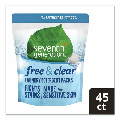 Seventh Generation® Natural Laundry Detergent Packs, Powder, Unscented, 45 Packets/Pack, 8/Carton - Image 3