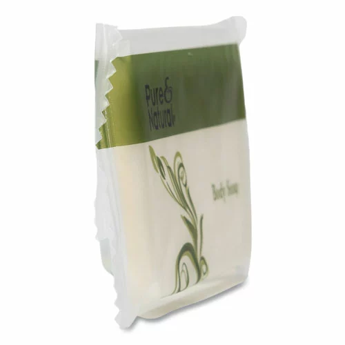 Pure & Natural™ Body And Facial Soap, Fresh Scent, # 1 1/2 Flow Wrap Bar, 500/Carton - Image 4