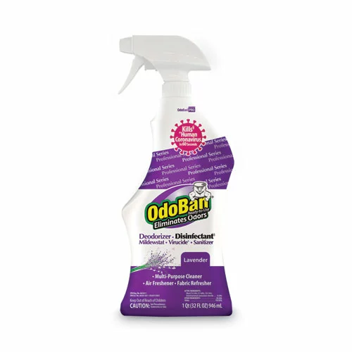 OdoBanĀ® RTU Odor Eliminator And Disinfectant, Lavender, 32 Oz Spray Bottle, 12/Carton
