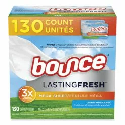 Bounce® Fabric Softener Sheets, Outdoor Fresh And Clean, 130 Sheets/Box, 3 Boxes/Carton