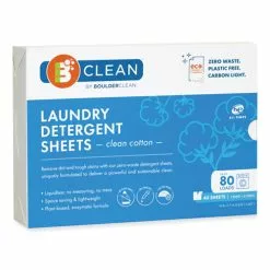 Boulder Clean Laundry Detergent Sheets, Clean Cotton, 40/Pack