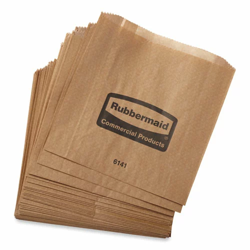 Rubbermaid® Commercial Waxed Napkin Receptacle Liners, 2.75" X 8.5", Brown, 250/Carton - Image 2
